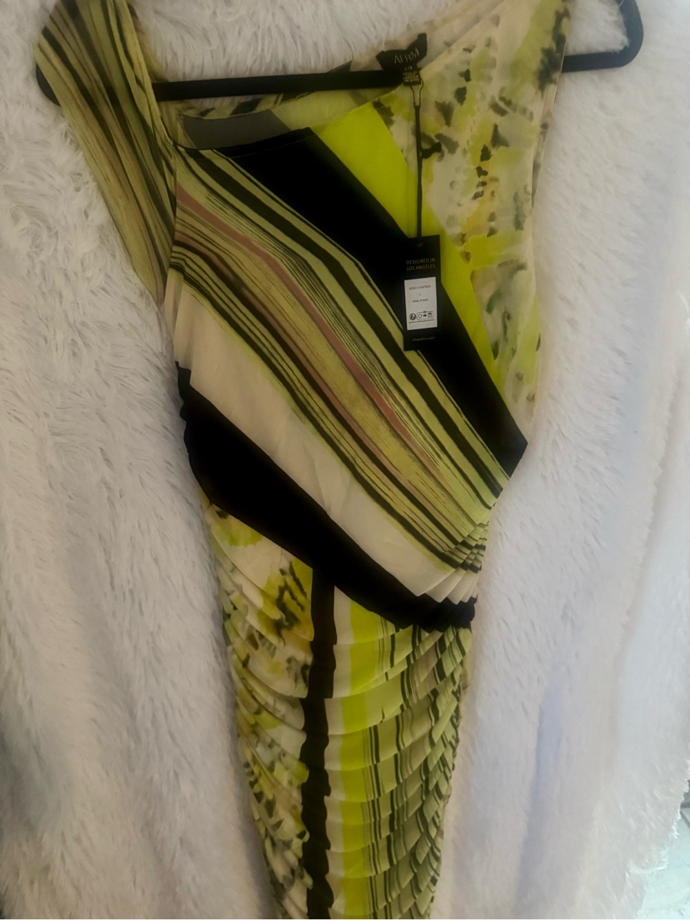 AFRM Lime Green and Black Striped Maxi Dress - Picture 7 of 8